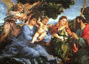 Lorenzo Lotto, Madonna and Child with Saints Catherine and James